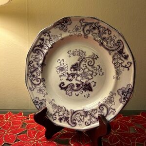 Aurora Purple and White Floral Plate